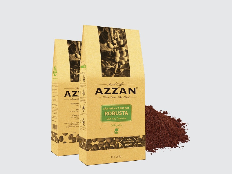 AZZAN Robusta Washed chế biến ướt 250g- Cà phê Đăk Lăk chất lượng cao