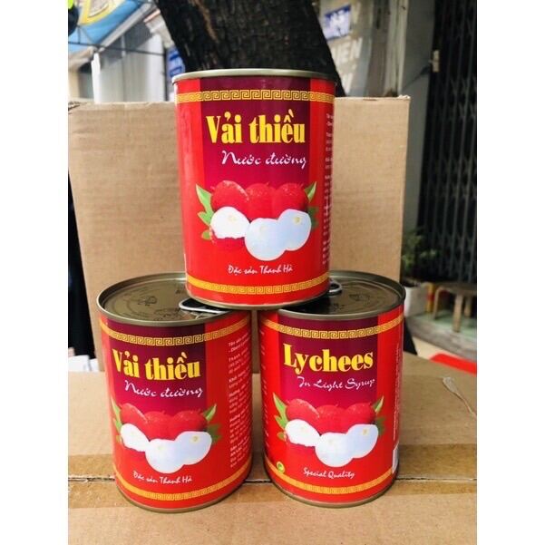 COMBO 3 LON VẢI NGÂM THANH HÀ 565 GRAM