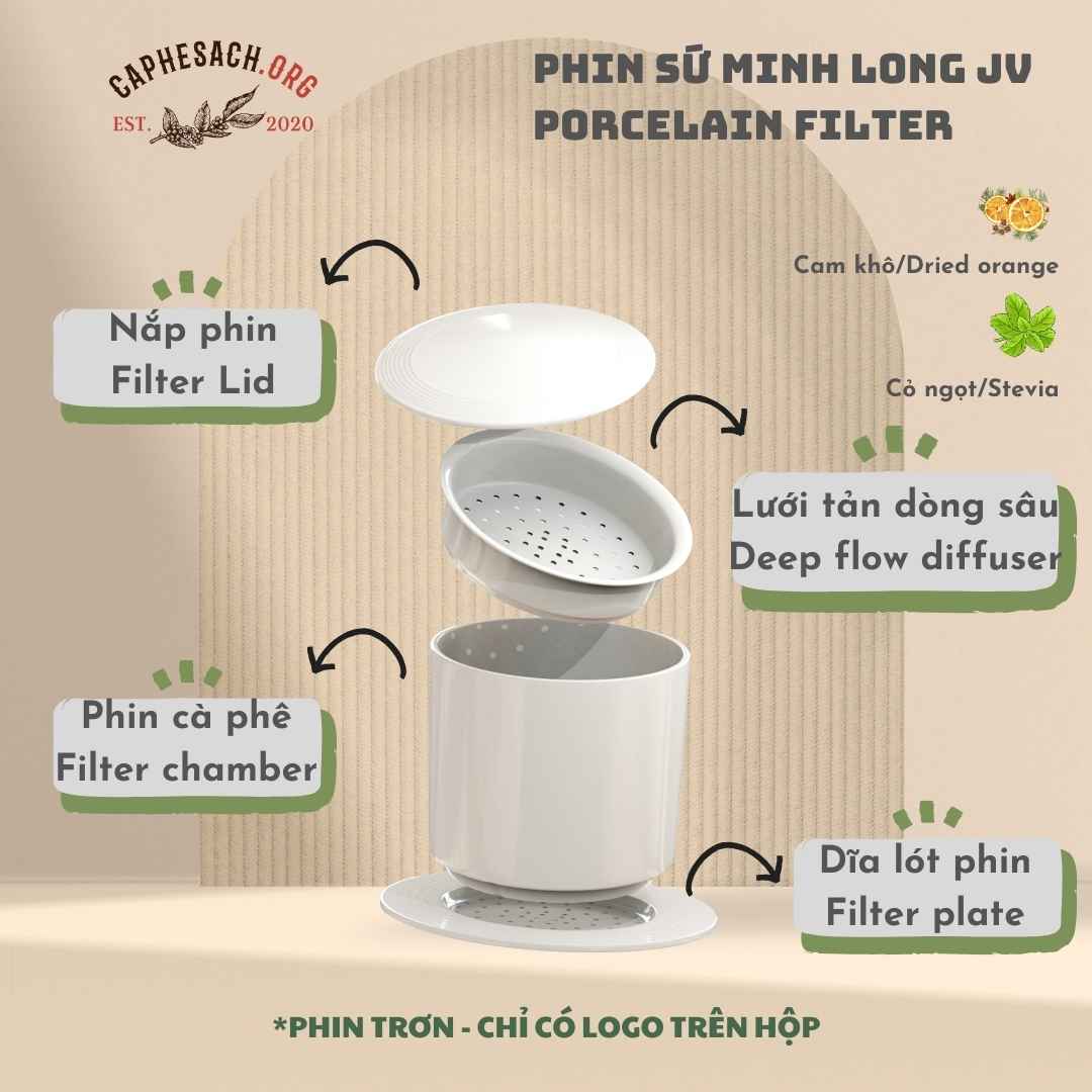 Bộ phin sứ trắng Minh Long - phiên bản JV