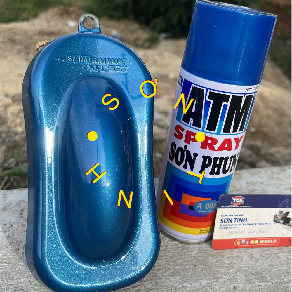 Sơn xịt xe máy, mô tô màu xanh dương candy ánh kim ATM A005