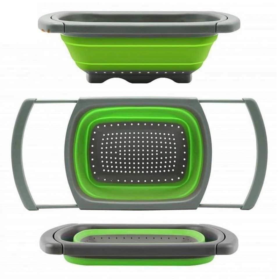 Bộ 2 rổ silicon gấp gọn thông minh