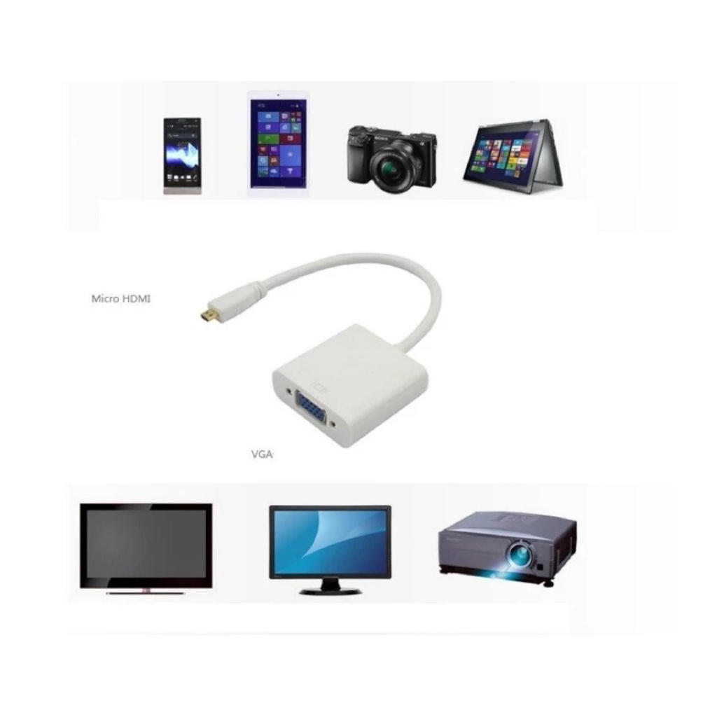 Cáp chuyển tín hiệu Micro HDMI sang VGA có âm thanh