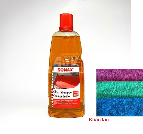 Nước rửa xe sonax đậm đặc chai 1L, dung dịch rửa xe sonax sản phẩm đến từ Đức mua kèm khăn lau để đc giá ưu đãi