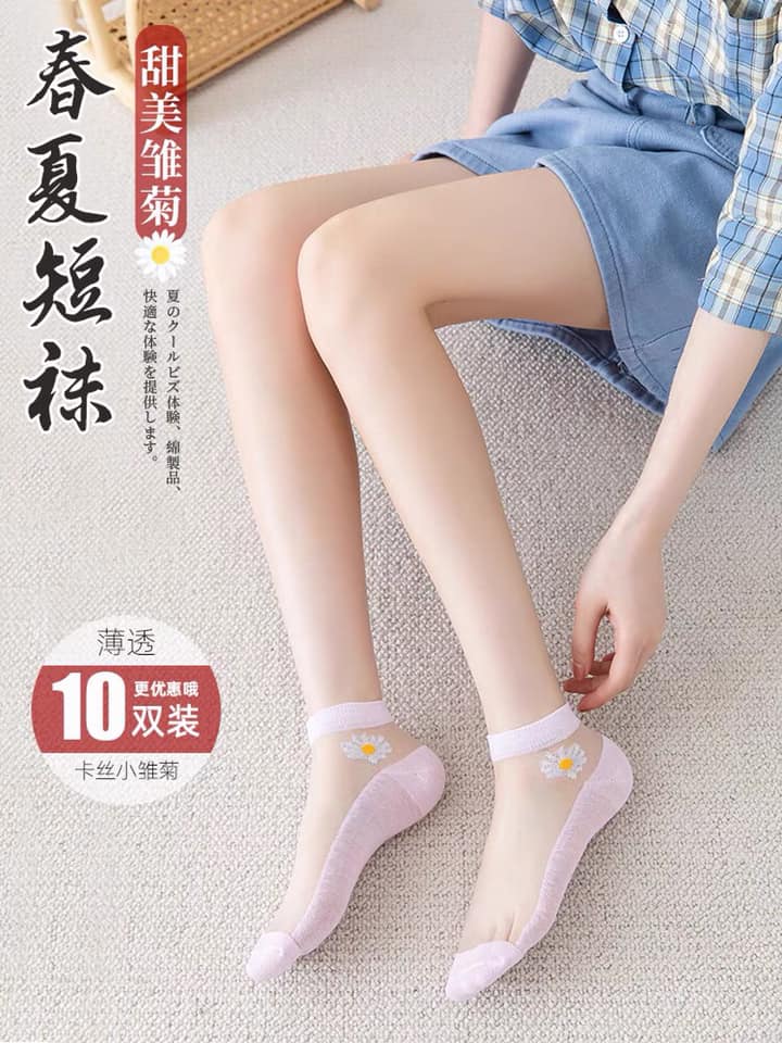 Combo 10 đôi tất ren hoa cúc