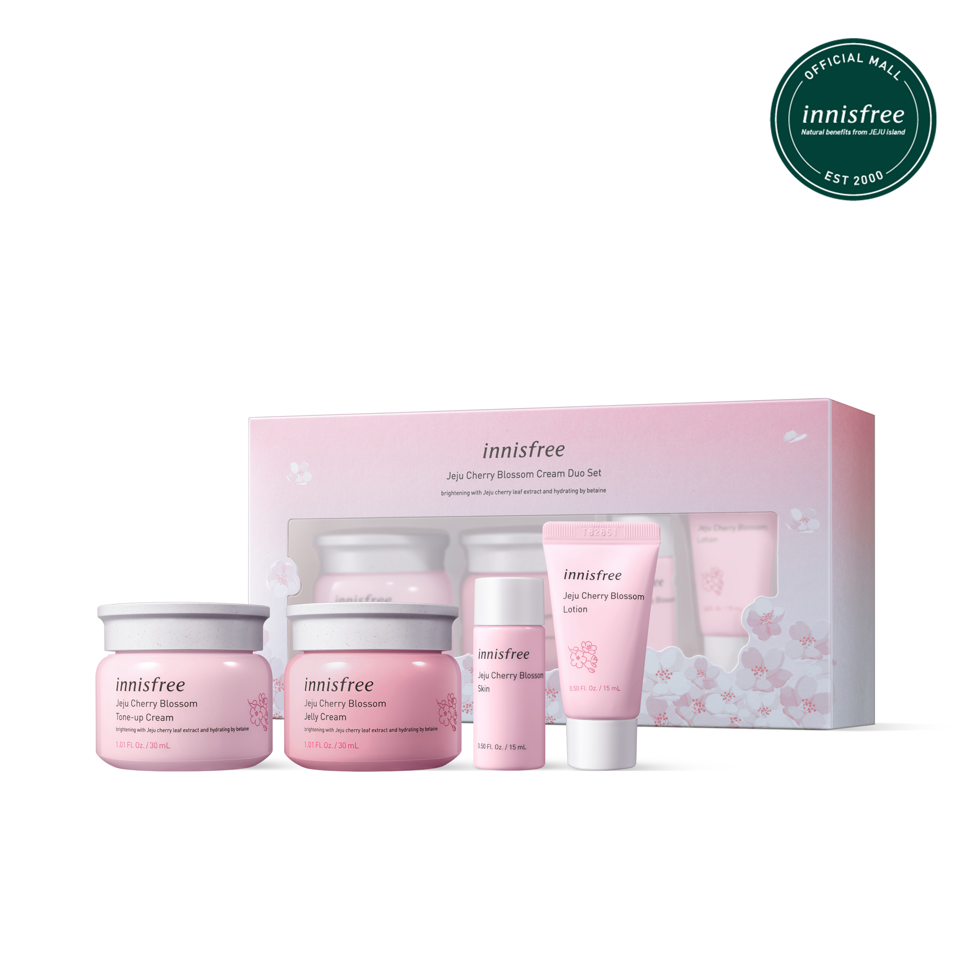 Bộ sản phẩm dưỡng ẩm sáng da innisfree Jeju Cherry Blossom|ProductId:435