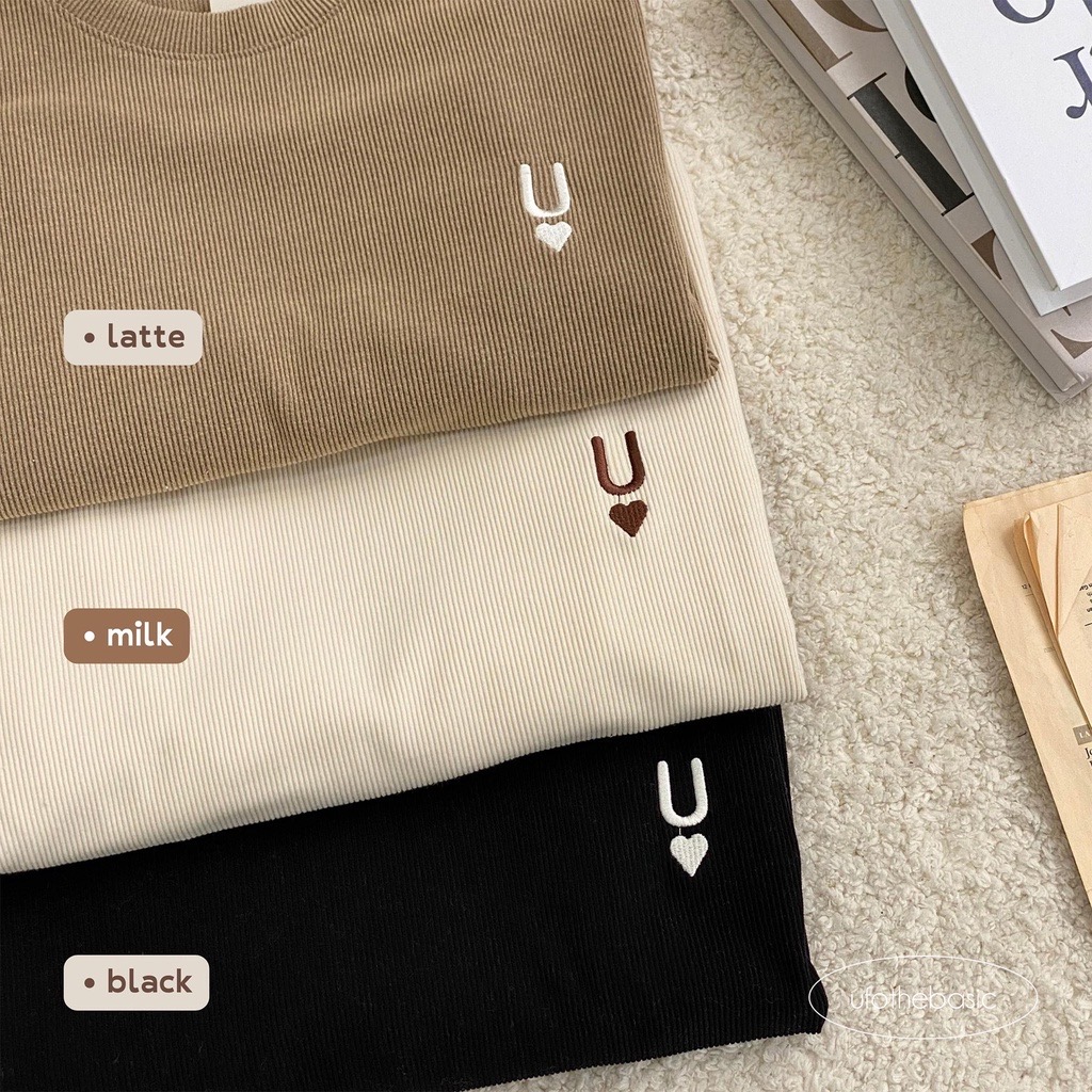 [Nhập LAZLOOK99 GIẢM 100K/500K] Áo len tăm cổ tròn basic thêu tim - Daily Pullover - by ufo.thebasic