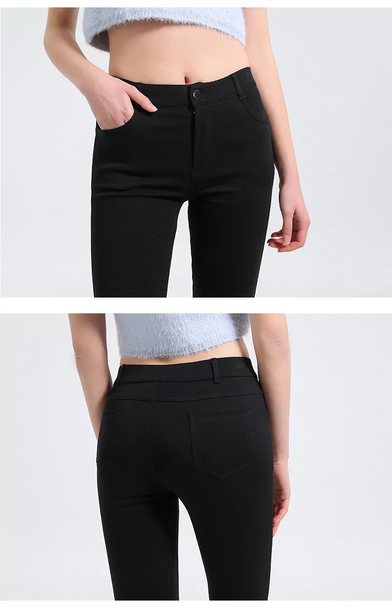 [HCM]QUẦN JEAN NỮ LƯNG CAO CO GIÃN TỐT MÀU ĐEN BASIC + ÁO THUN TRƠN (mua riêng)