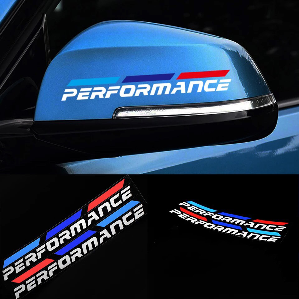 [HCM]Bộ 2 tem dán gương chiếu hậu ô tô Performance 02