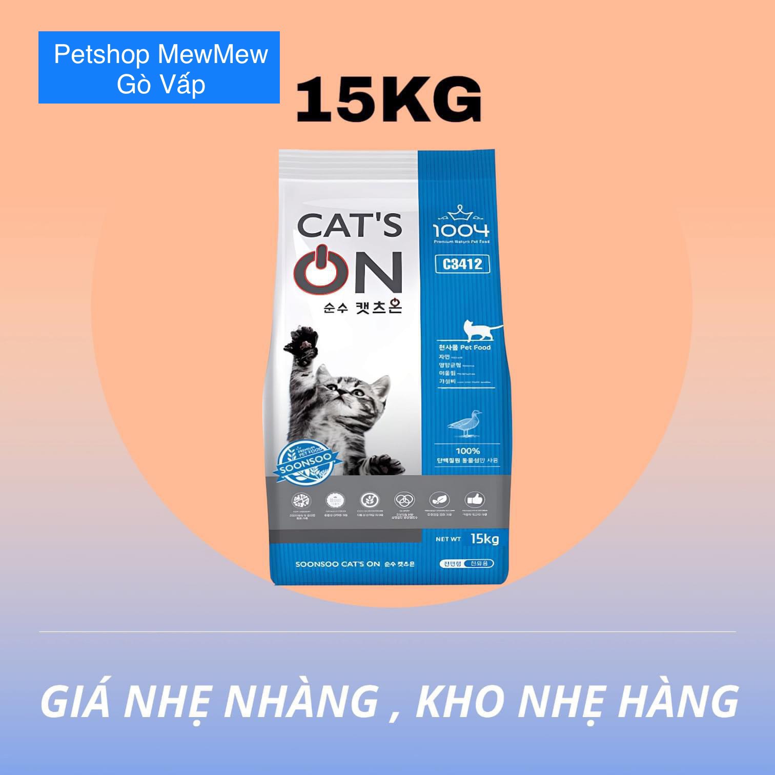 Hạt thức ăn mèo Cat's On bao 15kg- 20kg