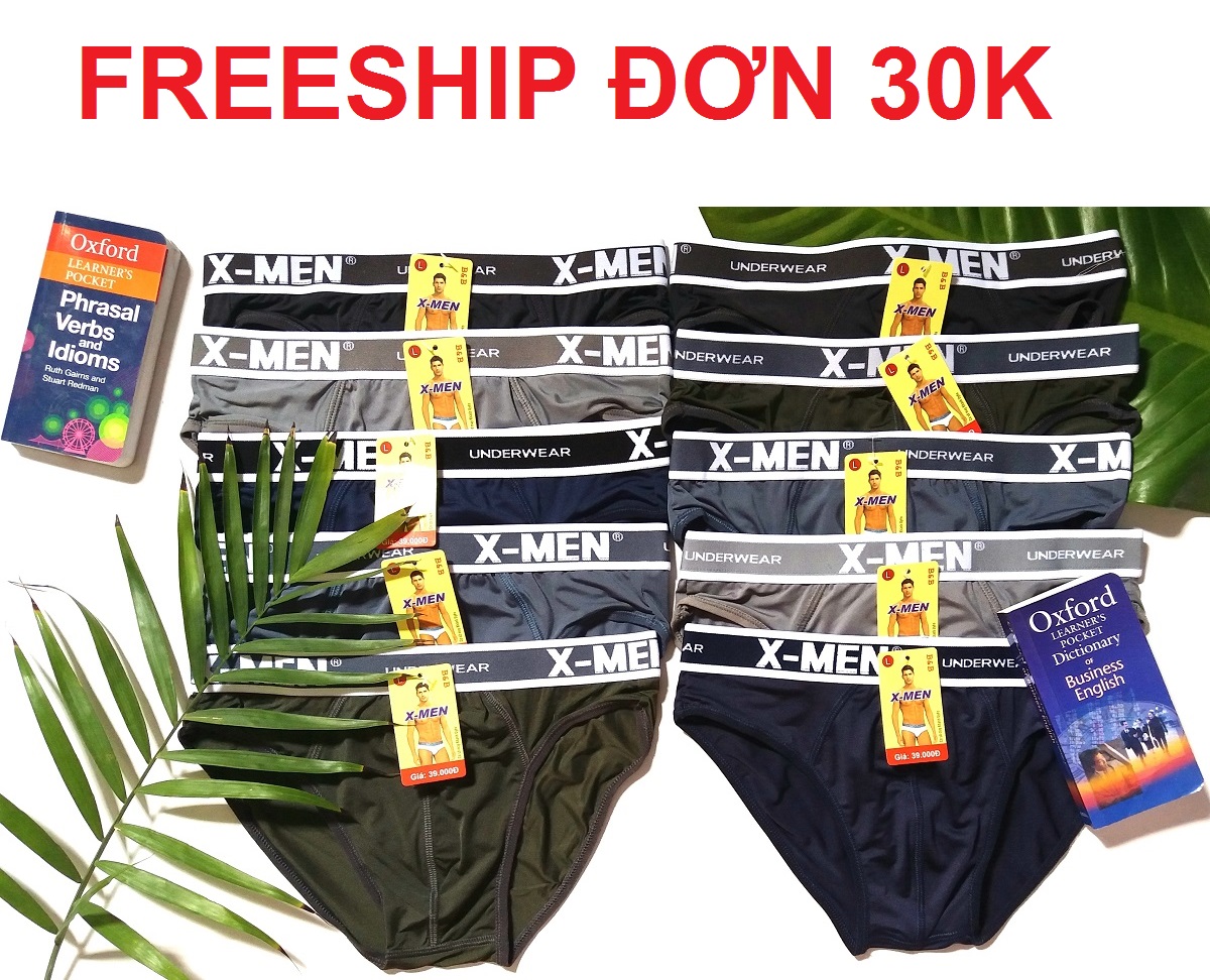 BỘ 10 QUẦN SỊP NAM, QUẦN LÓT NAM, X.M.E.N, VẢI THUN LẠNH, CO GIÃN 4 CHIỀU THOÁNG MÁT - HÀNG VN ( ẢNH THẬT)