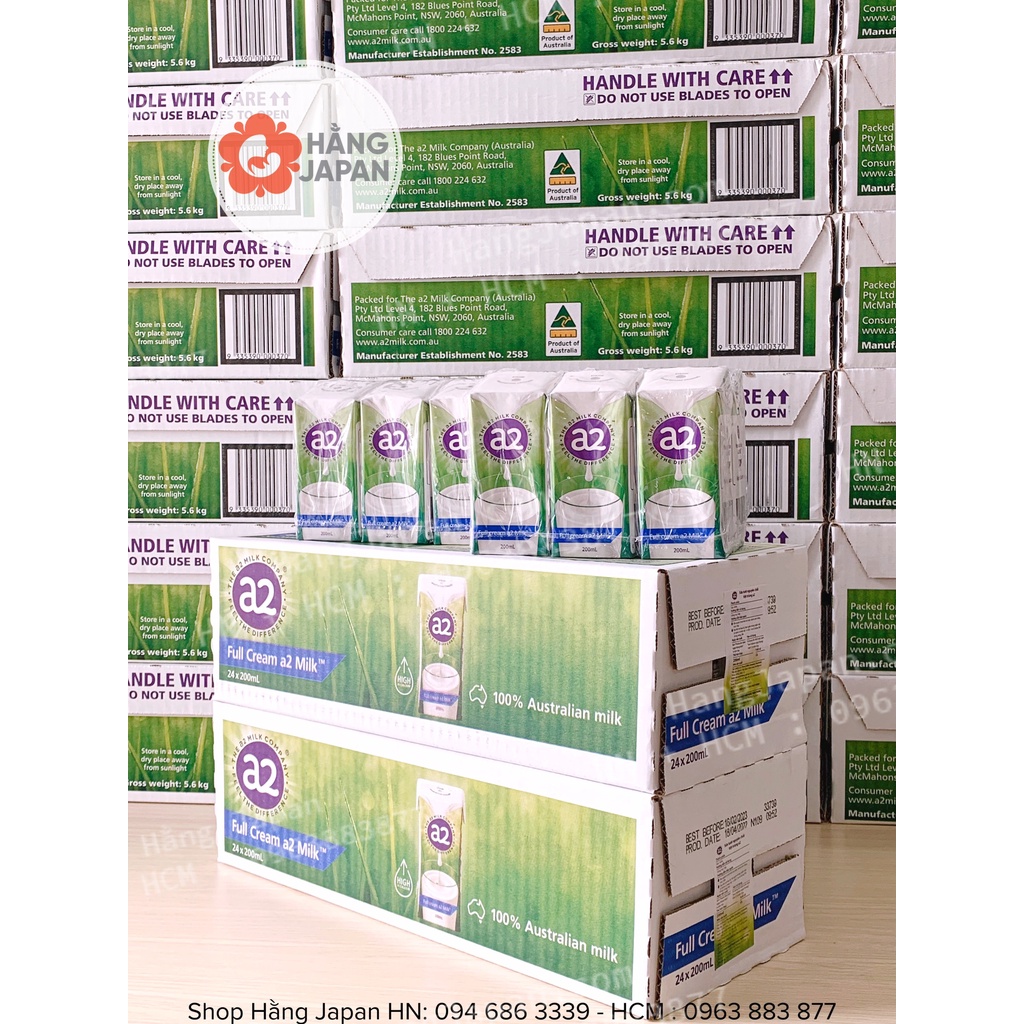 Sữa tươi a2 full cream dạng nước hộp 200ml - hàng úc