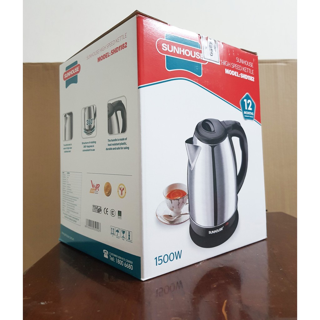 Ấm siêu tốc Sunhouse SHD1182 1.8 lít (Bảo hành 12 tháng)