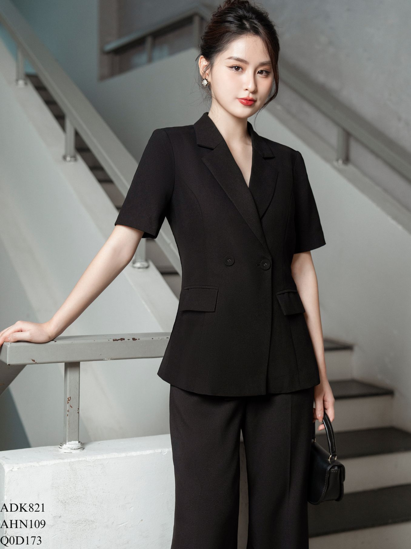 Quần suông 2 ly túi chéo đỉa cạp TIINSTORE Q0D173