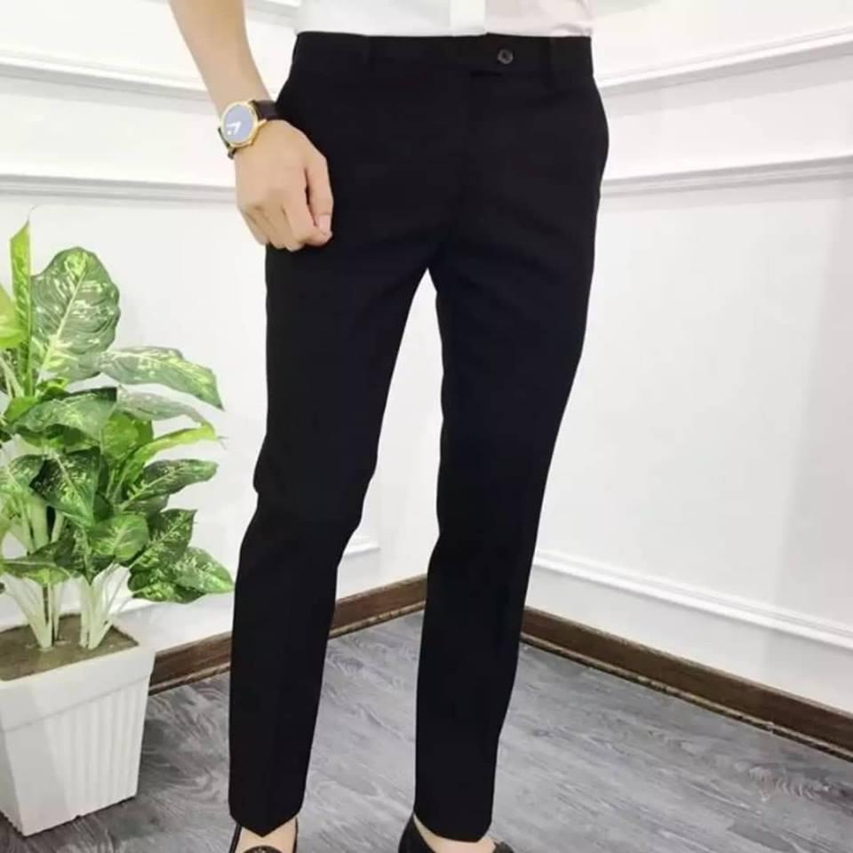 (VẢI XUẤT DƯ) QUẦN ÂU NAM DÀY DẶN HOT 2019 (Đen)