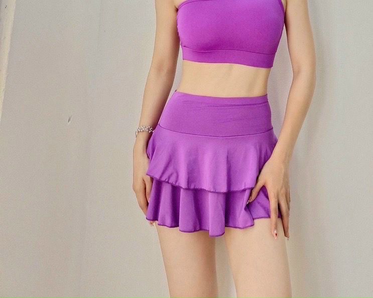 YOSON - Quần Váy Thể Thao Nữ Xếp Tầng Nhiều Màu Hàng Cao Cấp Thun Lạnh 4 Chiều