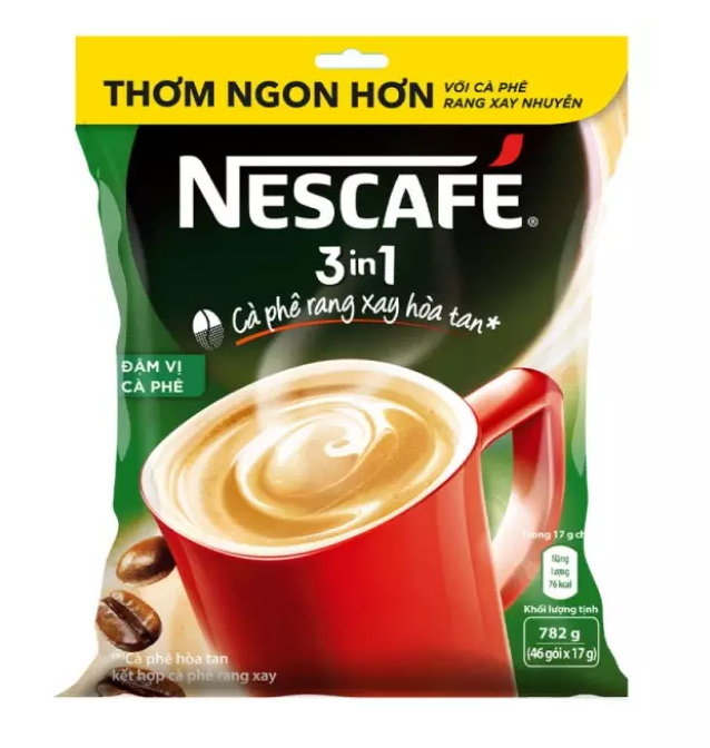 Nescafe 3in1 cà phê rang xay hòa tan đậm vị cà phê (bịch 46 gói x 17g)