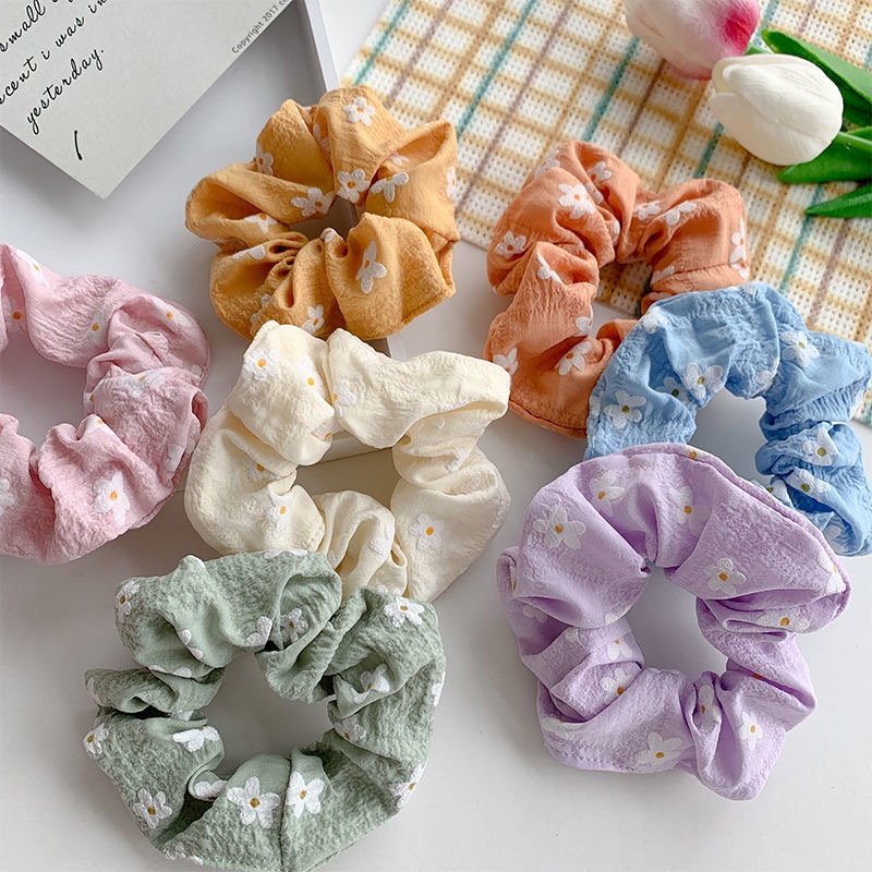 Cột tóc Vải Scrunchies ngẫu nhiên