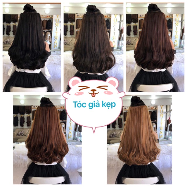 Tóc giả kẹp - Tóc giả kẹp xoăn đuôi k55