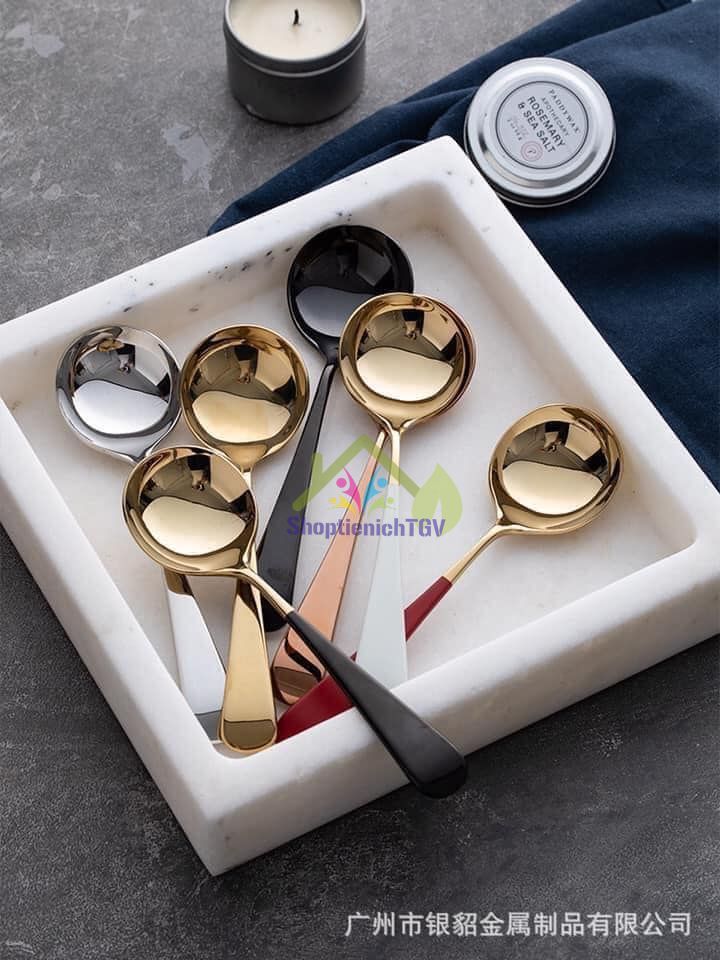 SÉT 5 THÌA INOX MẠ VÀNG SANG TRỌNG
