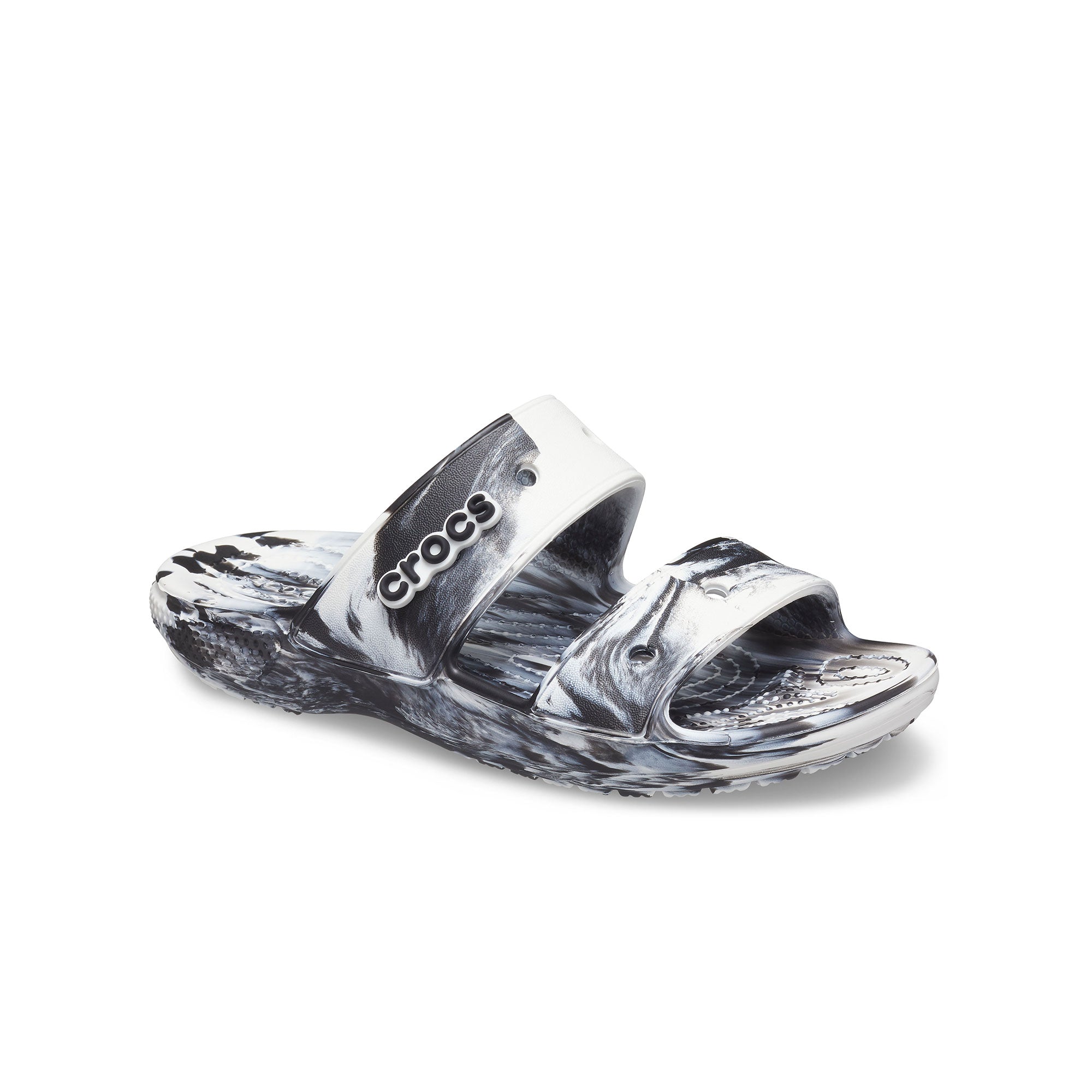 Dép Xăng Đan Unisex Crocs Marbled Classic - White/Black
