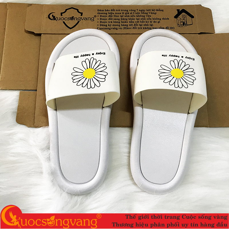 Dép nữ nhựa dẻo dép quai ngang nữ GLD049 Cuocsongvang