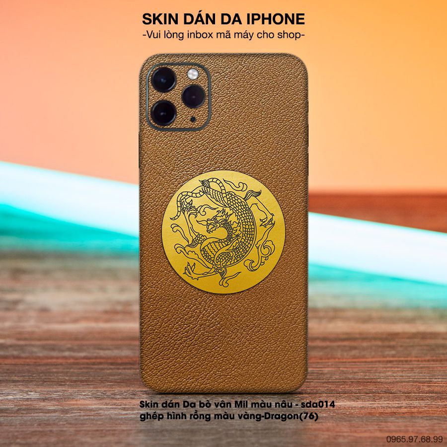 Miếng dán da ghép hình rồng màu vàng-Dragon - bộ bộ 6 cho iPhone