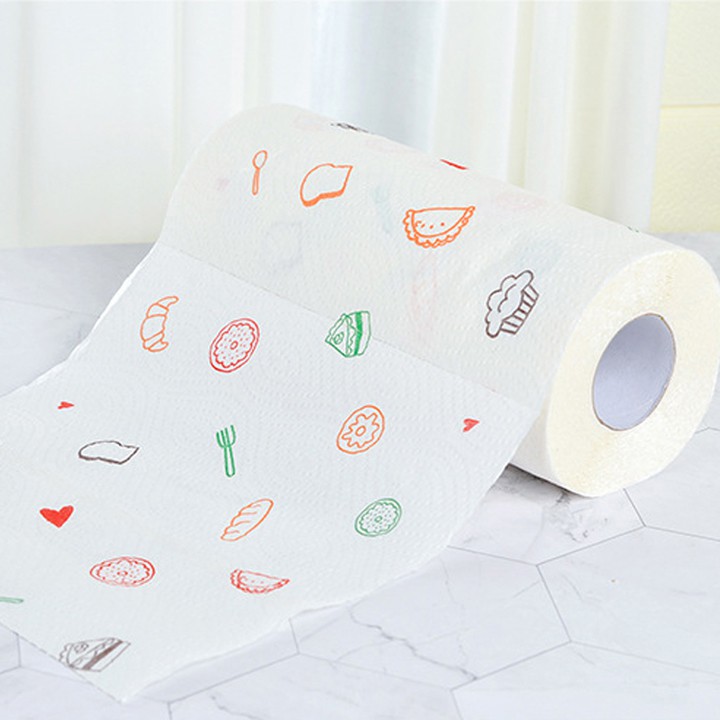 Cuộn khăn giấy thấm dầu mỡ hình củ quả dễ thương