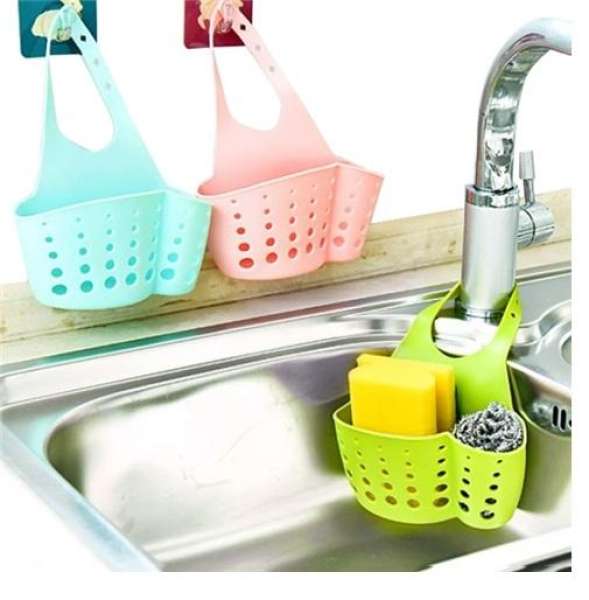 [HCM]Giỏ nhựa treo bồn rửa chén bồn rửa tay lavabo đựng đồ tiện lợi (màu ngẫu nhiên)