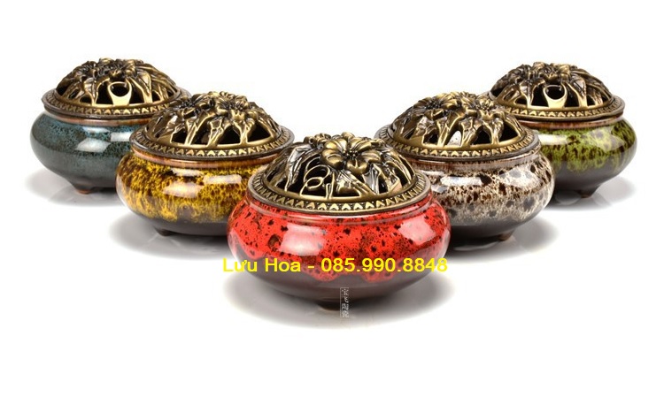 Lư xông trầm, Lư đốt trầm Men Rạn Ngọc Cao Cấp