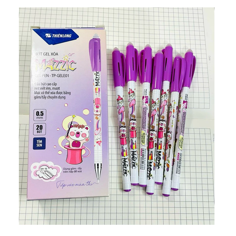 Bút gel xóa được Thiên Long 0.5mm (20 bút/hộp) TP-GELE01