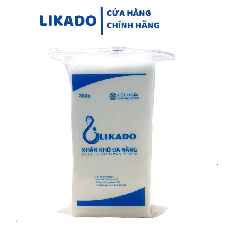 Khăn vải khô đa năng cho bé Likado 300g(14*20cm)(1 gói) gấp đôi