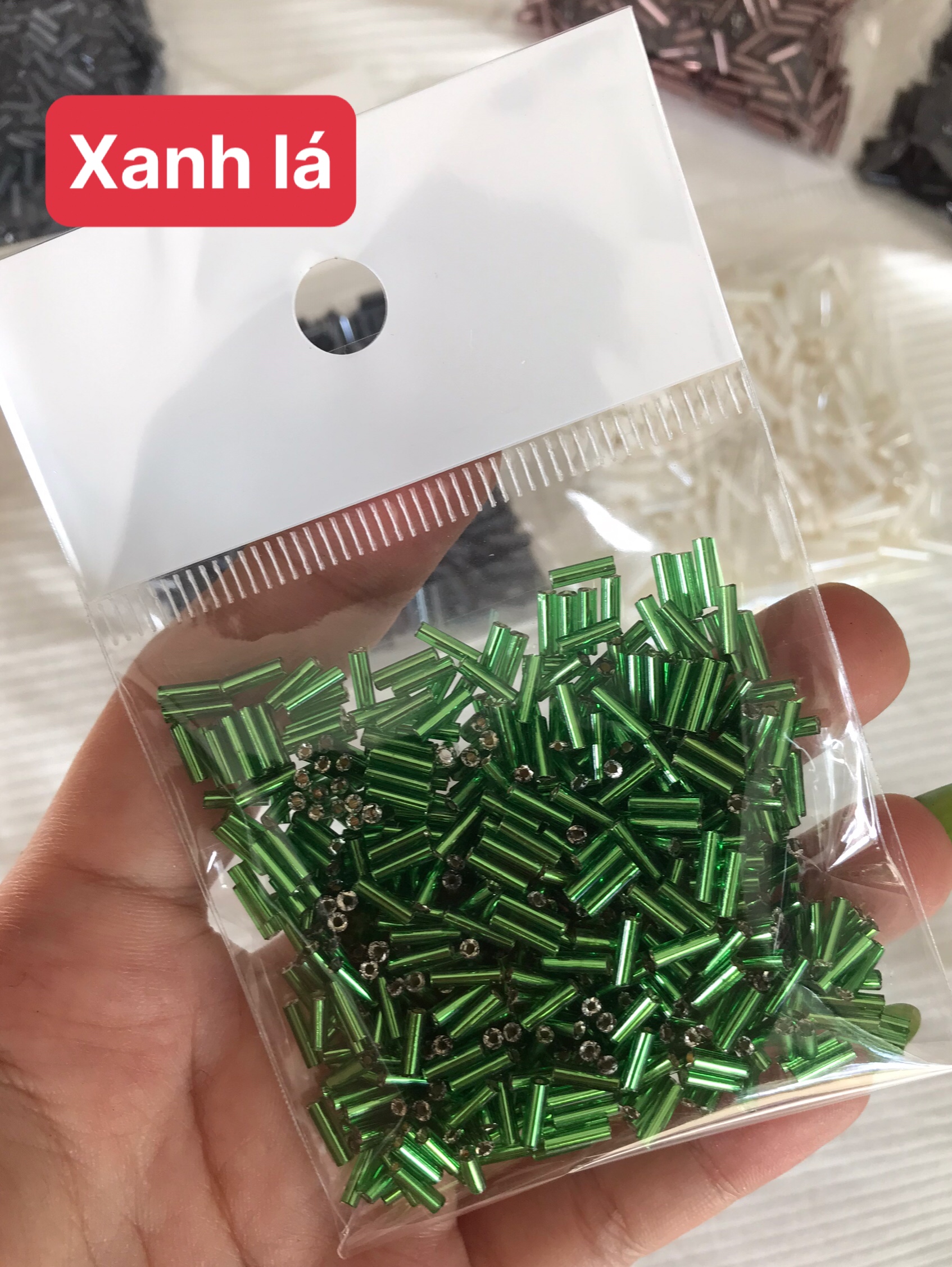 (20gr) Hạt cườm ống đính kết trang trí nhiều màu