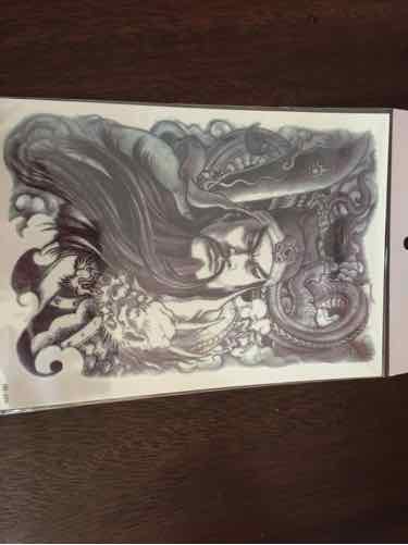 [HCM]Hình xăm dán Quan Công KT 15x21 cm