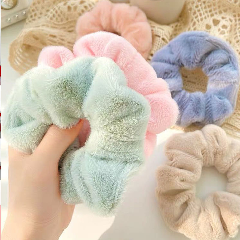 Dây Cột Tóc Scrunchies vải Lông Mềm