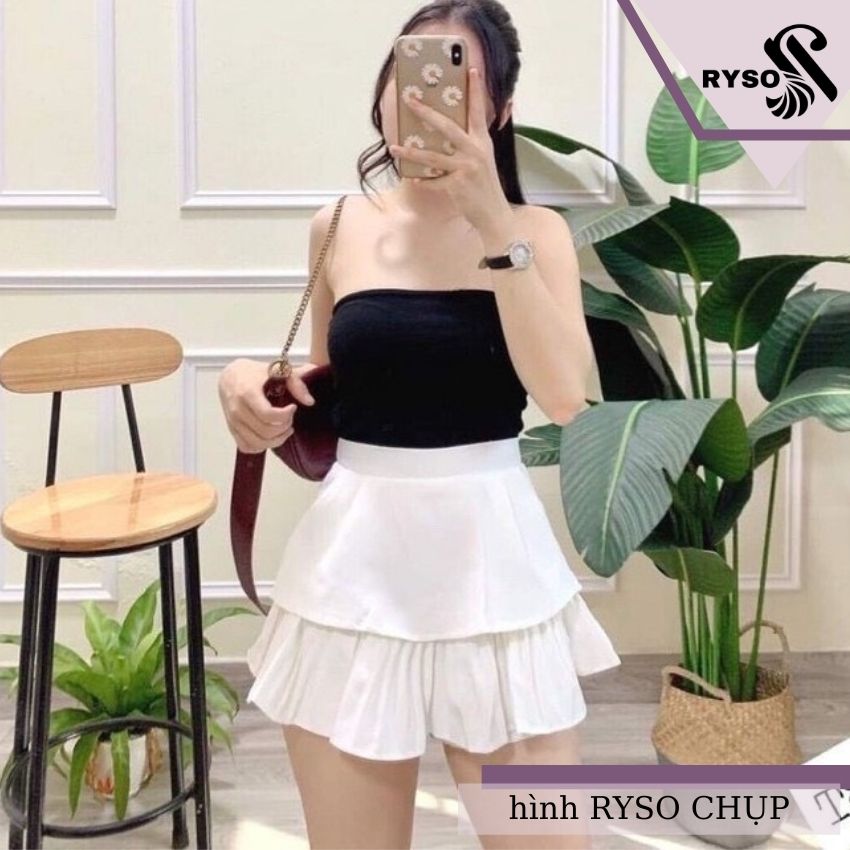 Chân Váy Tầng Xếp Li Dáng Ngắn Lưng Cao.