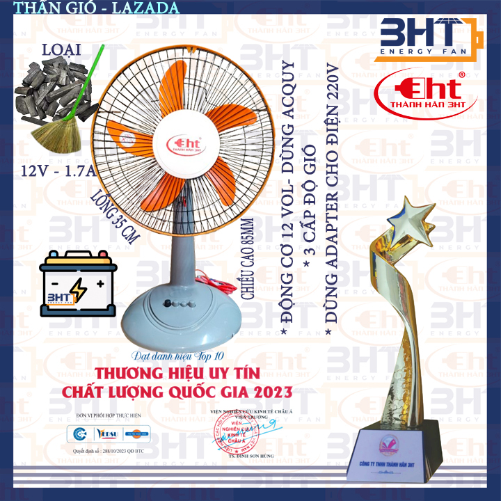 Quạt bàn B3 dùng bình 12v