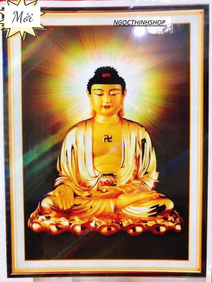 Tranh gắn đá cao cấp Phật A Di Đà Y8105 - KT:(80x110)cm