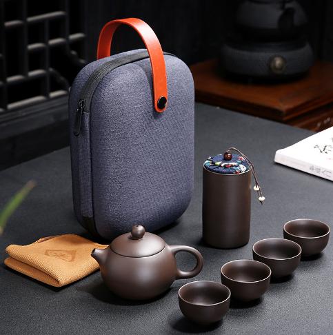Bộ Bình Trà Gốm Có Túi Đựng Đi Du Lịch Tiện Lợi