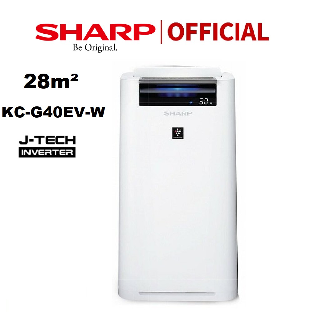 Máy lọc không khí tạo ẩm sharp kc-g40ev-w 30m2 - phân phối chính hãng,bảo hành 12 tháng