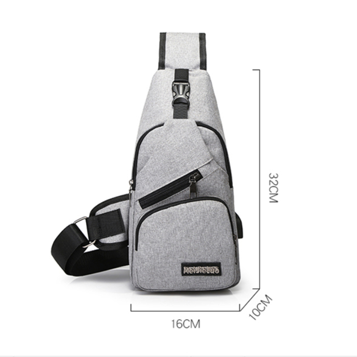 Túi đeo chéo nam vải Canvas chống nước bền bỉ với thời gian /Túi chéo nam phong cách Hàn Quốc tích hợp cổng sạc USB thông minh tiện dụng
