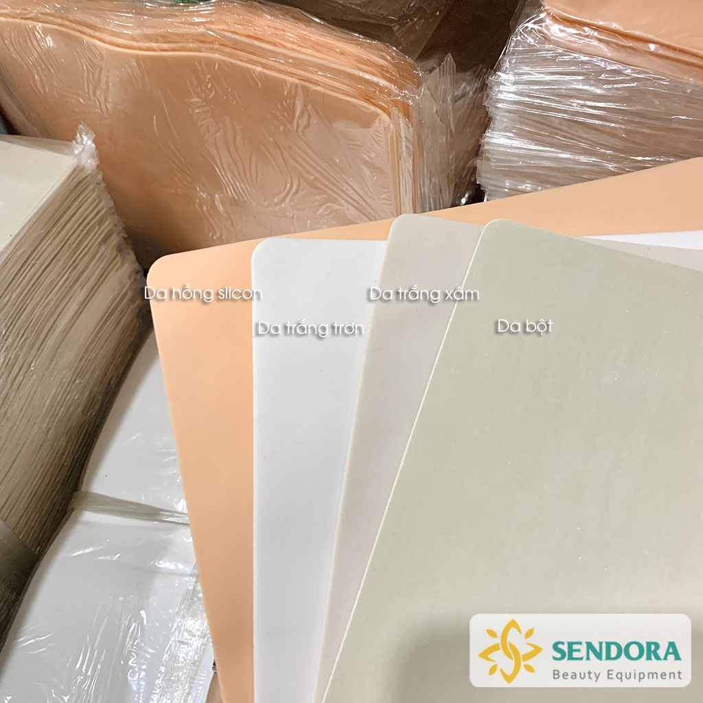5 miếng Da giả tập phun xăm, Da học phun xăm loại không bột, da trơn, da hồng silicon