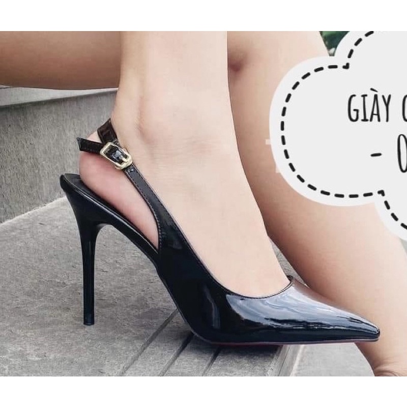 cao gót bít mũi hở gót - giày cao gót Calla cao 8-10cm
