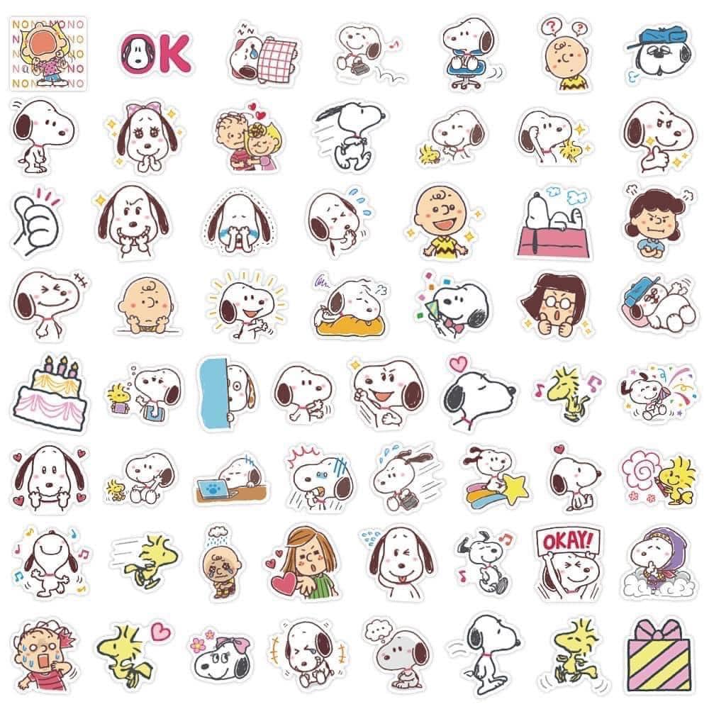 Set 60 sticker chó snoopy