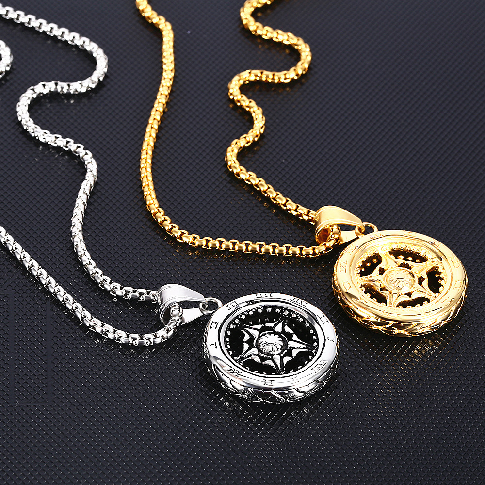 [HCM]Dây Chuyền TITAN Bánh Lái Tàu Ngôi Sao May Mắn Số La Mã Cá Tính HOT 2020 DCBANHLAITAUNGOISAO03