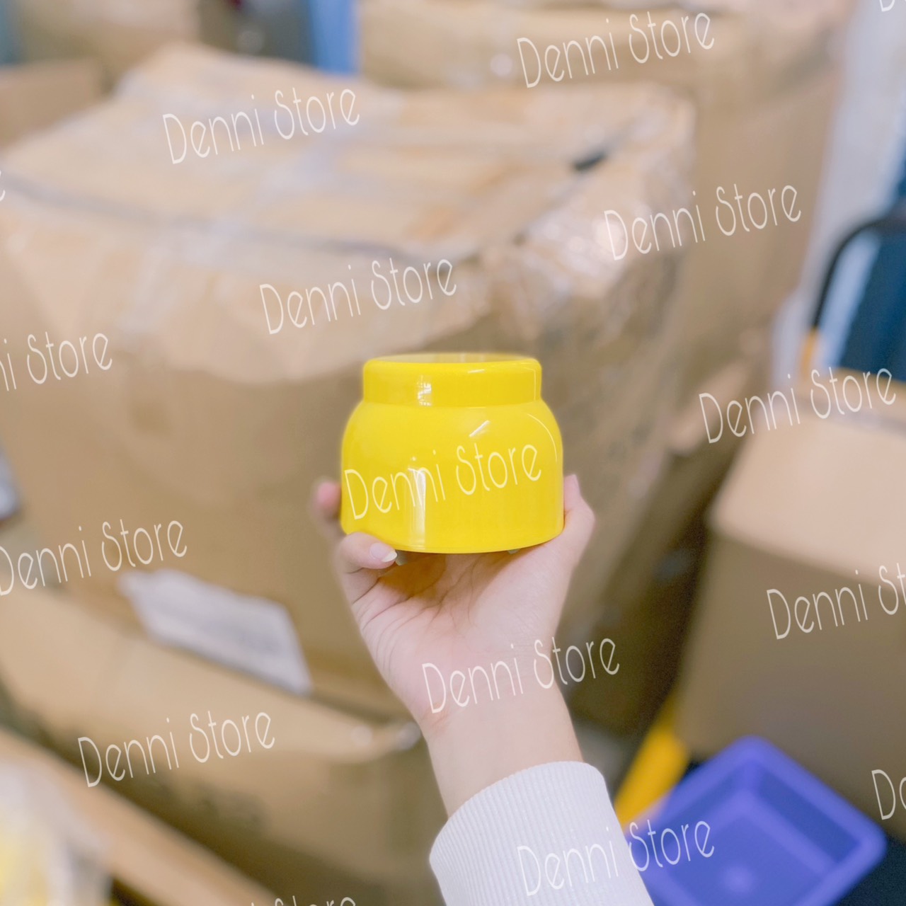 Hủ bầu đựng kem 150g màu vàng
