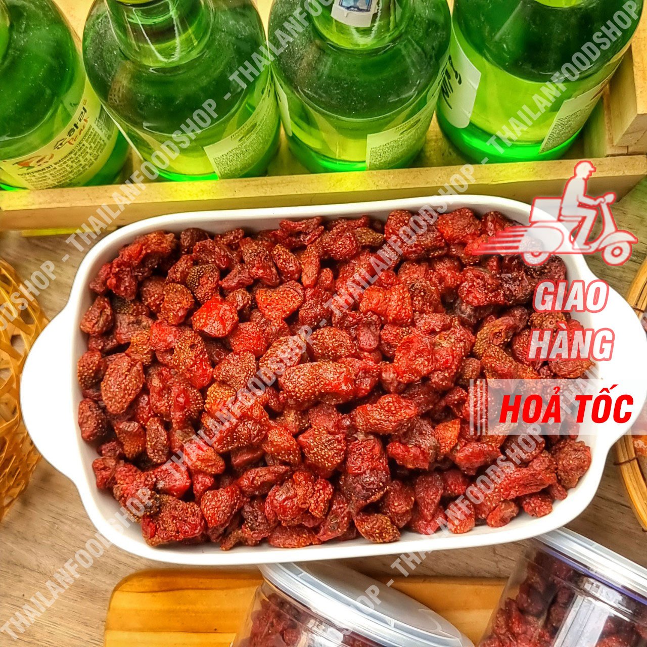 Dâu tây sấy dẻo đà lạt - lon 300gr