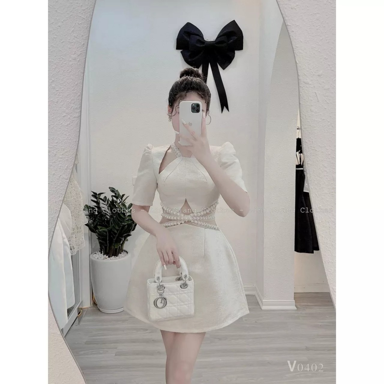 Váy gấm xốp thiết kế sang chảnh