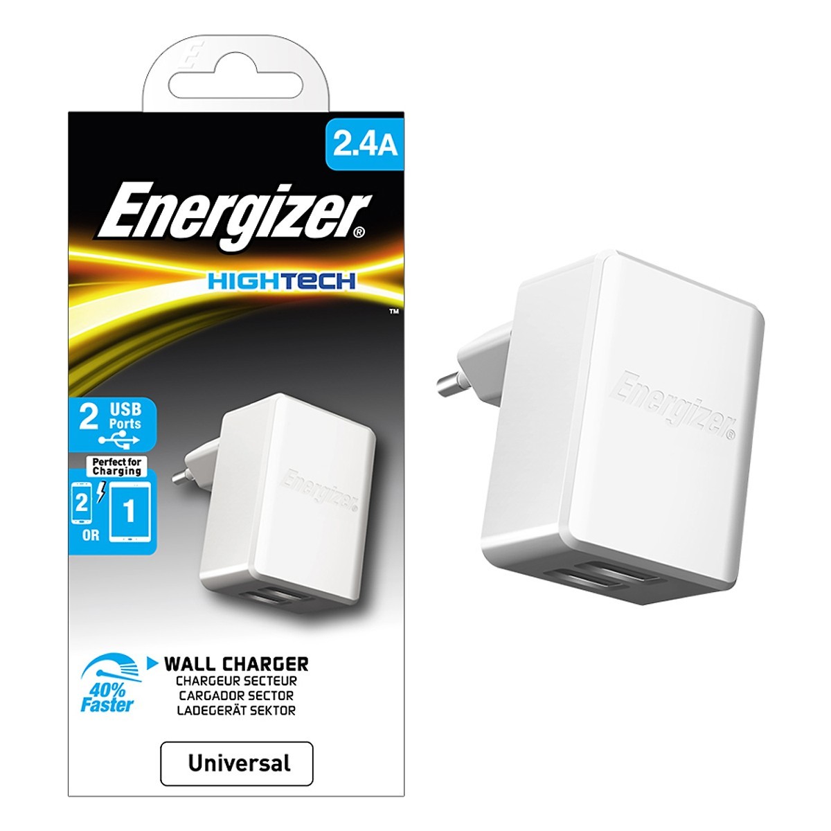 Sạc Energizer HT 2.4A - ACA2BEUHWH3
(Công ty)