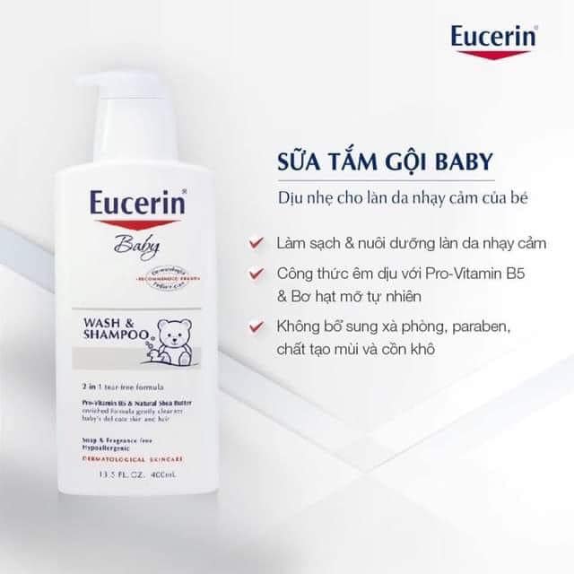 Sữa tắm gội dịu nhẹ cho bé Eucerin baby- 400ml