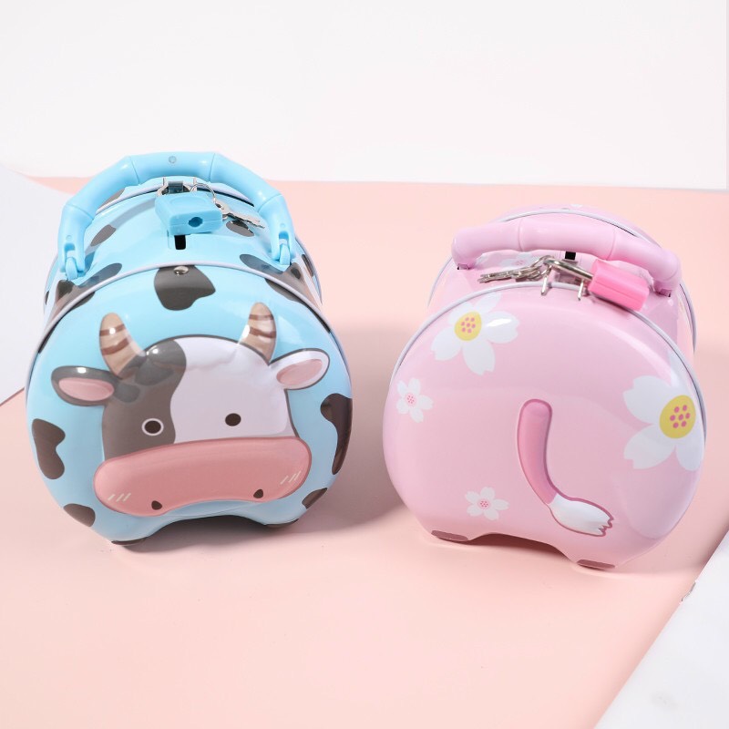 [HCM](QUÀ TẶNG CHO BÉ) -  KÉT SẮT MINI HÌNH CHÚ BÒ XINH XẮN GIÚP BÉ TIẾT KIỆM HÀNG NGÀY - ỐNG HEO CÓ CHÌA KHÓA TIỆN DỤNG